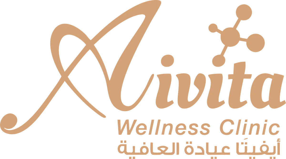 Official bilingual Aivita Wellness Clinic logo in English and Arabic