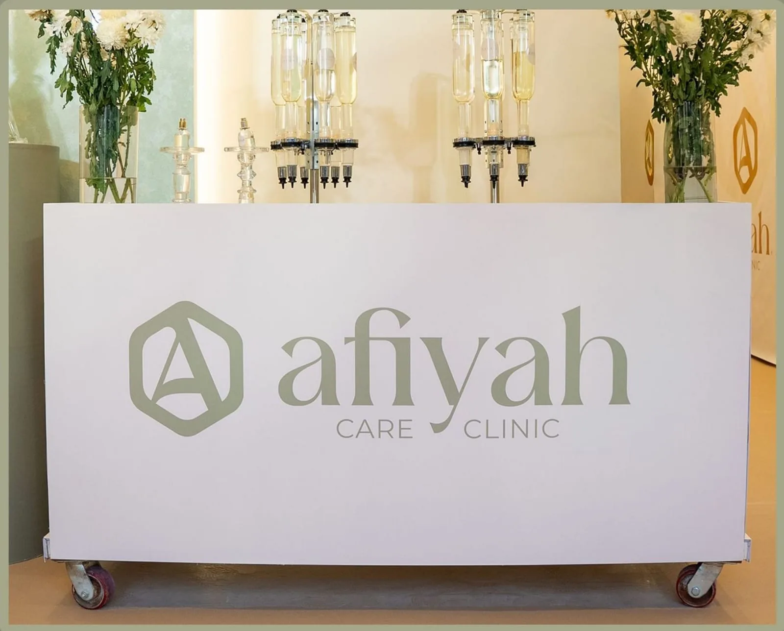 Treatment booth inside Aafiyah Care Clinic Dubai set up for IV therapy
