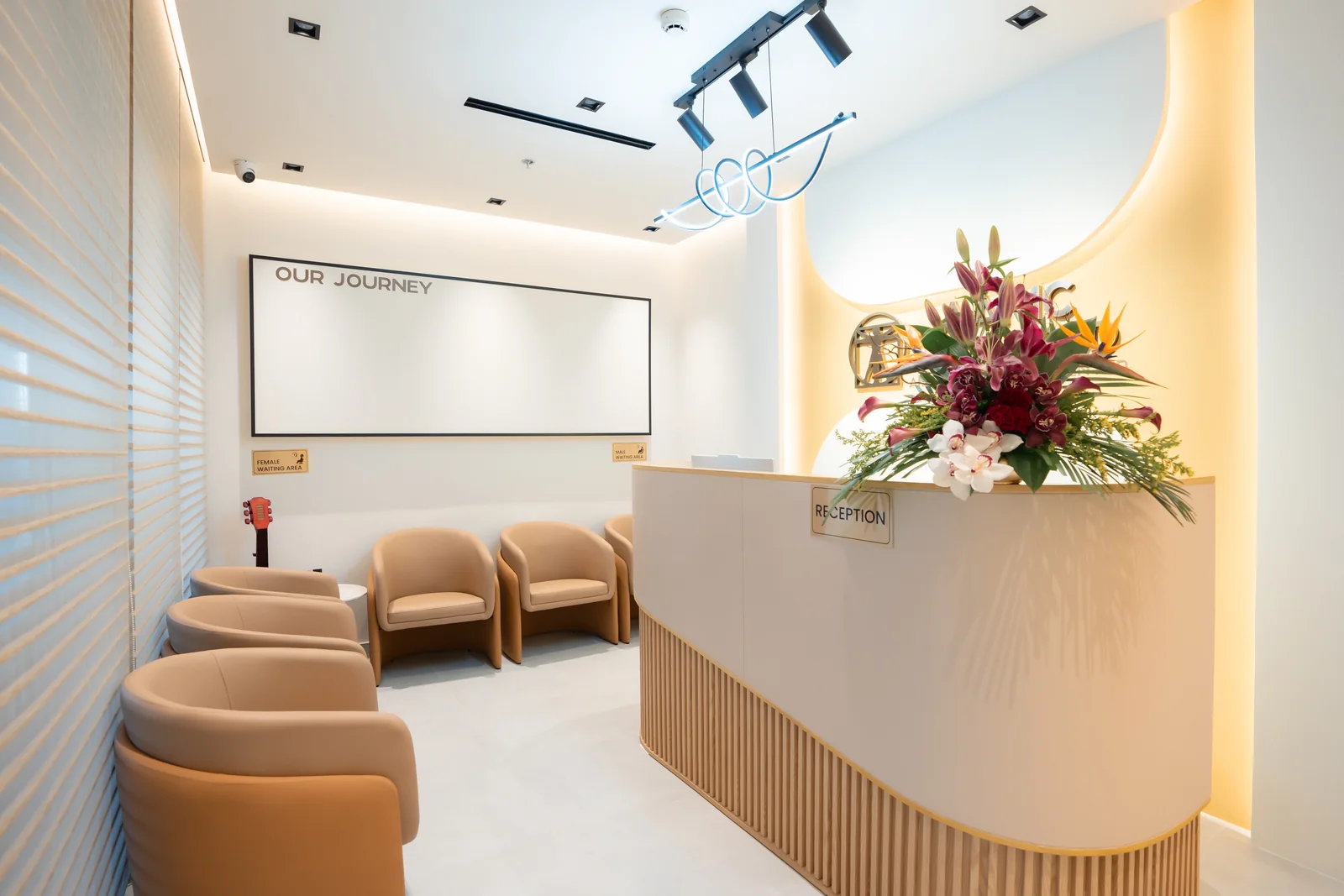 Completed AAMC Polyclinic reception and waiting area