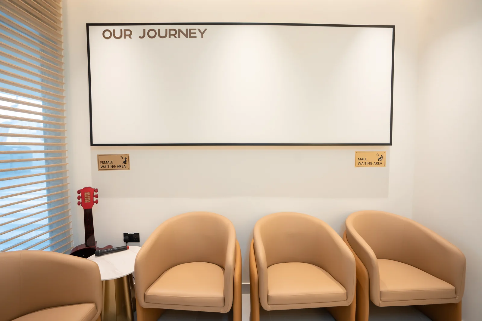 Patient waiting area inside the completed AAMC Polyclinic